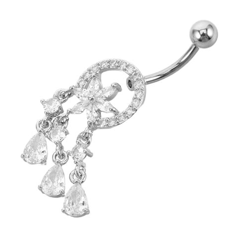 LALADEFIEE Edelstahl Bauchnabelpiercing Federmotiv Design Hautfreundlich und Robust Modischer Nabelring für Damen Komfortabel und Vielseitig für Party Urlaub und Alltag Geeignet von LALADEFIEE