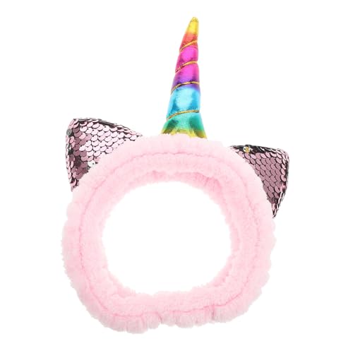 LALADEFIEE Cute Unicorn Makeup Headband Für Frauen Weiches Fleece Haarband Waschen Gesichts Modisches Und Stirnband Für Tägliche Hautpflege Und Sport von LALADEFIEE