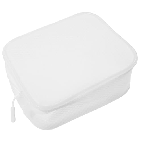 LALADEFIEE Eva Reisekosmetiktasche Organizer Weiß Mit Reißverschluss Für Damen Kosmetik Und Waschutensilien Leicht Tragbar Für Reisen Camping Auto von LALADEFIEE