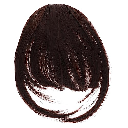 LALADEFIEE Einklipsen Falscher Clip Echthaar Haarspange Fake Hair Bangs Frau Haarschmuck Damen Extensions von LALADEFIEE