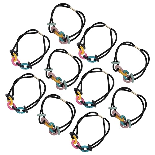 LALADEFIEE Farbiges Haarband Aus Kette 10 Stück Elastische Haargummis Für Damen Haarringe Als Haar-accessoire Bunte Haarspiralen Für Verschiedene Anlässe LALADEFIEE Farbiges Haarband Aus Kette 10 Stück Elastische Haargummis Für Damen Haarringe Als Haar-accessoire Bunte Haarspiralen Für Verschiedene Anlässe von LALADEFIEE