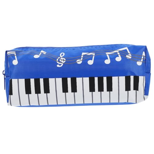 LALADEFIEE Piano Schlüssel Muster Federmäppchen Tragbares Bleistiftetui Aus Strapazierfähigem Canvas Große Kapazität Für Stifte Und Kleinigkeiten Für Erwachsene Und Junge Mädchen von LALADEFIEE