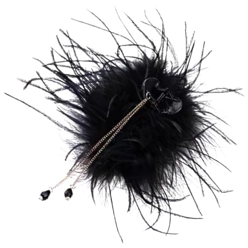 LALADEFIEE Elegante Haarspange Aus Acryl Mit Flauschiger Quaste Oben Clip Als Haar-accessoire Für Frauen Und Mädchen von LALADEFIEE