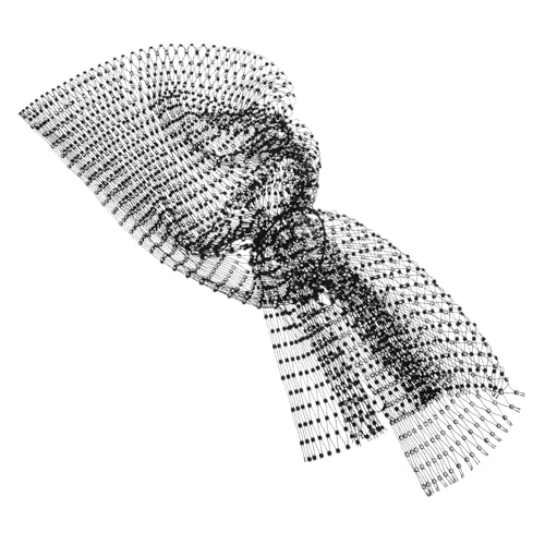 LALADEFIEE Flash Diamond Haarschmuck Hohles Haarband feenhafte Modelle Parfüme braut haarschmuck perlen haarspange Glitzer-Mesh-Haarbänder dehnbare Nachtclub-Kopfbedeckungen Fischernetz Black von LALADEFIEE