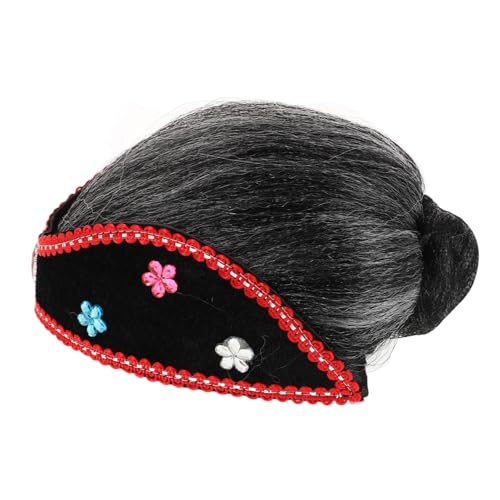 LALADEFIEE Old Lady Perücke Für Junge Mädchen Kostümwoche Halloween Realistische Oma- Einfach Auszuziehen Für Cosplay Und Schulaufführungen von LALADEFIEE