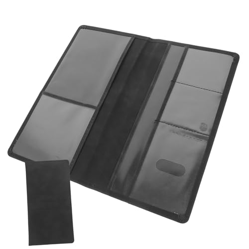 LALADEFIEE Hülle für amerikanischen Führerschein Autoversicherungshülle PU-Hülle für Autoschein und Versicherungskarte Lange Größe multifunktional Schwarz von LALADEFIEE