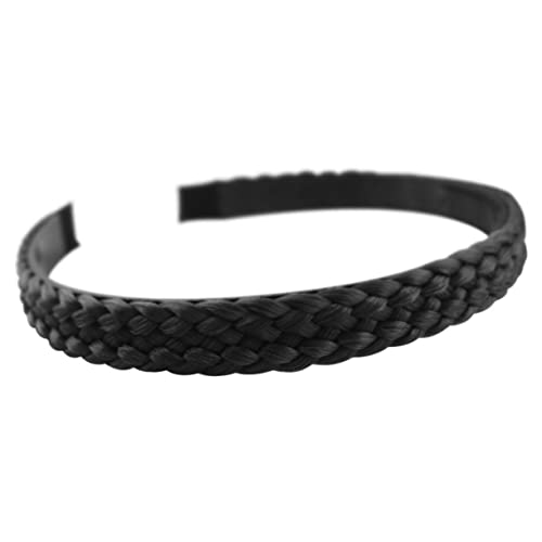 LALADEFIEE Geflochtenes Haarband Für Frauen Rutschfestes Stirnband Mit Zähnen Elastisches Schwarzes Haaraccessoire Für Alltag Party Und Sport 1,5cm Breite Langlebiges Synthetisches von LALADEFIEE