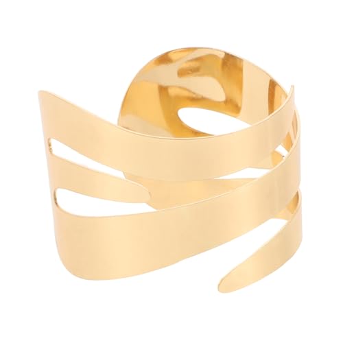 LALADEFIEE Breiter Offener Armreif für Frauen Metallarmband Einstellbare Manschette Robustes Design Vintage Inspirierter Schmuck von LALADEFIEE
