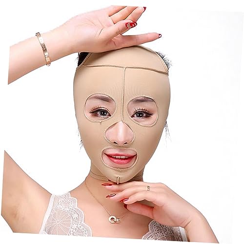 LALADEFIEE Gesichtsmaske Für Gesichtslifting Wangenlifting V-gesichtslinie Elastische Hautfarbe Maske Waschbar Mit Mildem Reinigungsmittel Der Durchblutung Und Hautelastizität Einfach von LALADEFIEE
