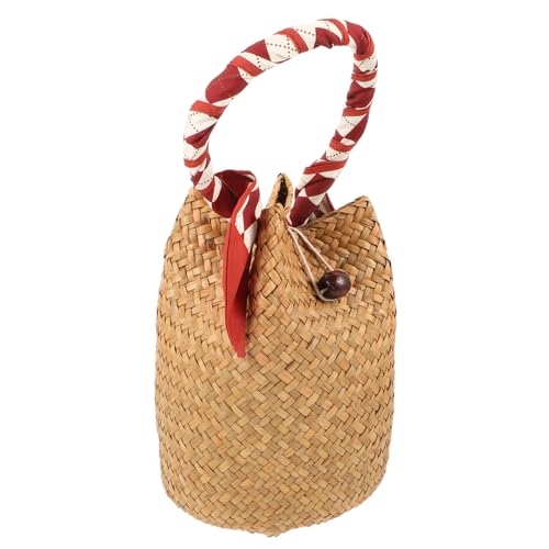 LALADEFIEE Gewebte Tasche Für Damen Urlaubstasche Mit Großer Kapazität Strandtasche Leicht Und Robust Gewebte Handtasche Zum Einkaufen Outdoor-Tasche Mit Griffigkeit Für Viele Anlässe von LALADEFIEE