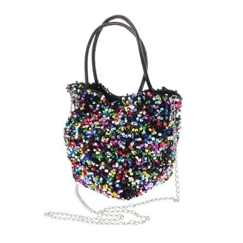LALADEFIEE Glitzer Handtasche Damen Kleine Schultertasche mit Kettenriemen Funkelndes Design für Partys Hochzeit und Alltag Modische Umhängetasche Elegant und Kompakt von LALADEFIEE