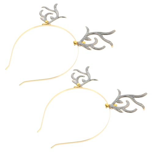 LALADEFIEE Rentier Geweih Stirnband Goldener Haar Schmuck Weihnachts Haarband Party Haar Accessoire Junge Mädchen Erwachsener von LALADEFIEE