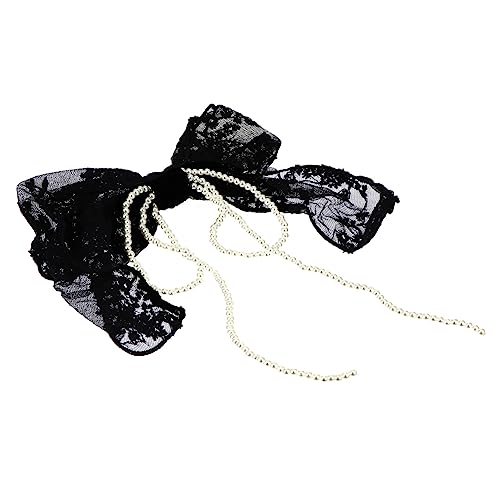LALADEFIEE Große Spitzen Haarspange mit Schleife für Damen und Mädchen Eleganter Haarschmuck für Partys und Alltag Verarbeitung Modisches Design Schwarzes Haarklammer Accessoire von LALADEFIEE