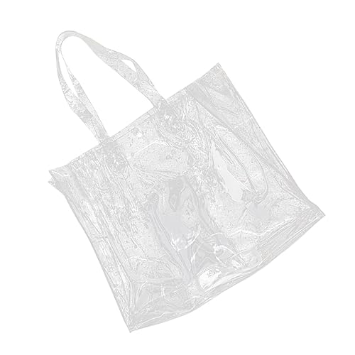 LALADEFIEE Große Transparente PVC Tote Bag Wasserdichte Jelly Schultertasche für Damen Klare Strandtasche und Arbeitstasche Geräumig Vielseitig für Schule Büro und Freizeit von LALADEFIEE