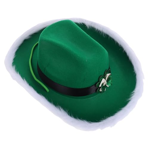 LALADEFIEE Kostümzubehör Zum St. Patricks Day Irischer Grüner Hut Stilvolle Kopfbedeckung Mit Ausgefransten Kanten Für Das Festival von LALADEFIEE