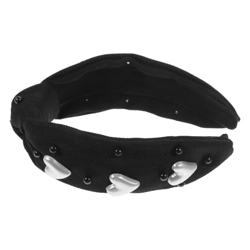 LALADEFIEE Dekoratives Haarband Für Frauen Mit Imitationsperlen Und Herz-applikationen Elegantes Und Bequemes Design Für Alltag Und Besondere Anlässe von LALADEFIEE