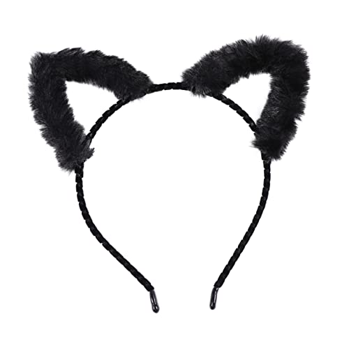 LALADEFIEE Haarband in Katzenohrenform Plüsch Stirnband Mode Kopfschmuck Für Damen Passend Für Partys Und Festivals von LALADEFIEE