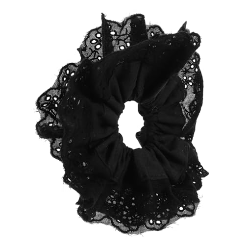 LALADEFIEE Doppellagiger Spitzen Haargummi Für Frauen 18cm Durchmesser Elastischer Pferdeschwanzhalter Dekoratives Haaraccessoire Für Mädchen Vielseitig Einsetzbar Für Hochzeiten Und von LALADEFIEE