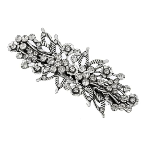 LALADEFIEE Haarklammer mit Funkelnden Strasssteinen Blumenmotiv Federnde Haarspange für Damen und Mädchen Vielseitiger Haarschmuck für Alltag und Festliche Anlässe von LALADEFIEE