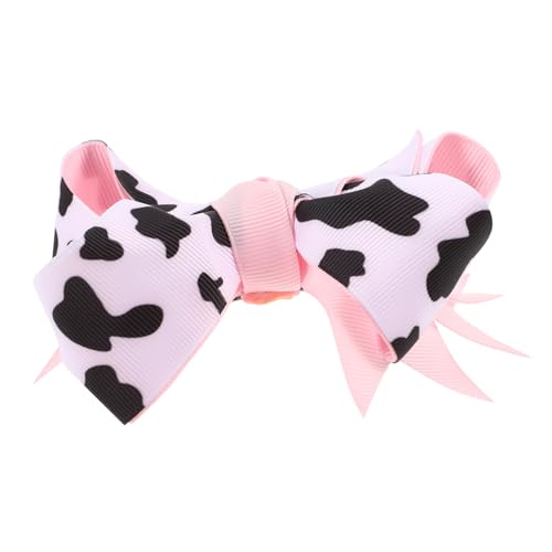 LALADEFIEE Kuhmuster Haarspange Mit Schleife Süße Haarschmuck Für Mädchen Clipschleifen Mit Kuh-design Kleine Haarschleifenclips Bastel-schleifen Für Mädchen-haar von LALADEFIEE
