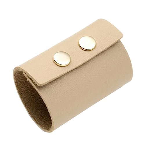 LALADEFIEE Leder Haarbänder Für Mädchen Elegante Pu-pferdeschwanzhalter Mit Metallknopf Für Schule Büro Und Partys Für Dickes Lockiges Oder Glattes Haar von LALADEFIEE