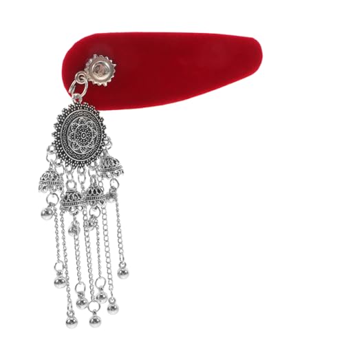 LALADEFIEE Ethnischer Haarschmuck Für Frauen Vintage Chinesische Haarklammer Mit Silbernen Fransen Vielseitige Haarspange Für Festivals Und Besondere Anlässe von LALADEFIEE
