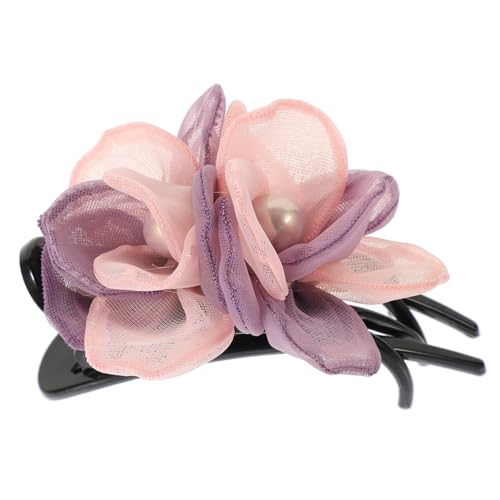 LALADEFIEE Blumen Haarklammer Aus Seidengarn Und Kunststoff Dekorative Haarspangen Für Damen Seitliche Haarspangen Zum Stylen von LALADEFIEE
