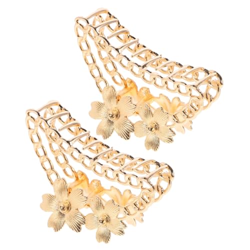 LALADEFIEE 2stücke Blüten-haarspangen Mit Ketten-design Dekorative Haarklammer Für Langes Dickes Haar Stilvolles Haarschmuck Damen Und Mädchen von LALADEFIEE