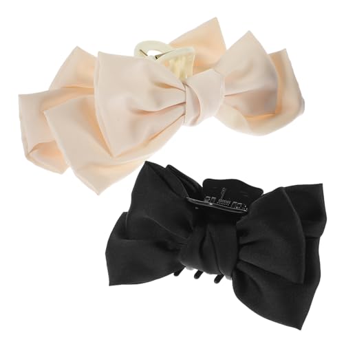 LALADEFIEE Große Bogenkrallenklammern 2 Stück Dekorative Haarklammern Für Frauen Süße Haarschmuck Für Dickes Haar Kunststoff Und Stoffmaterial Für Partys Und Hochzeiten von LALADEFIEE