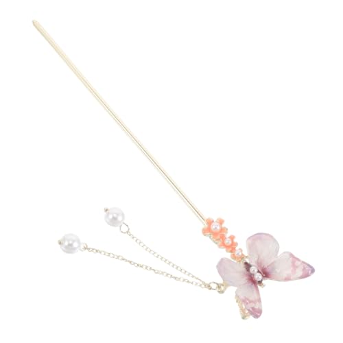 LALADEFIEE Antike Schmetterlings-haarnadel Metall Haarstäbchen Mit Vintage-blumen-design Orientalischer Haarclip Für Damen Traditionelles Kopfschmuck-accessoire von LALADEFIEE