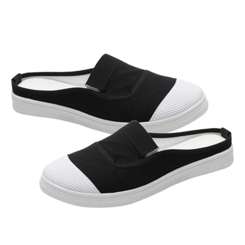 LALADEFIEE Halbslipper Damen Frühling Sommer Canvas Fersenfrei Leicht Atmungsaktiv Stylische Freizeit Schuhe Komfortabel Und Modisch Für Alltag Und Freizeit LALADEFIEE Halbslipper Damen Frühling Sommer Canvas Fersenfrei Leicht Atmungsaktiv Stylische Freizeit Schuhe Komfortabel Und Modisch Für Alltag Und Freizeit von LALADEFIEE