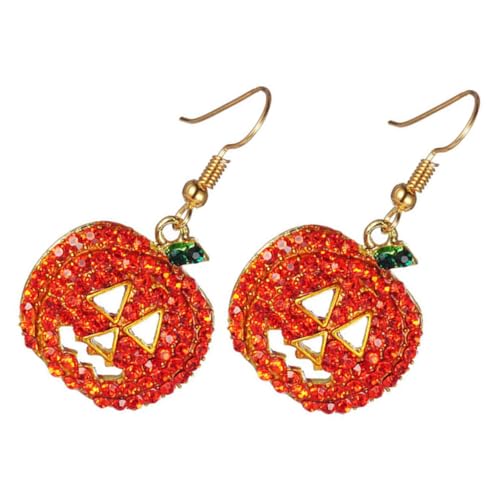 LALADEFIEE Halloween Kürbis Ohrringe Glänzend Baumelnd Damen Modisch Hautfreundlich Leicht Halloween Kostüm Schmuck für Party Cosplay Geschenk von LALADEFIEE