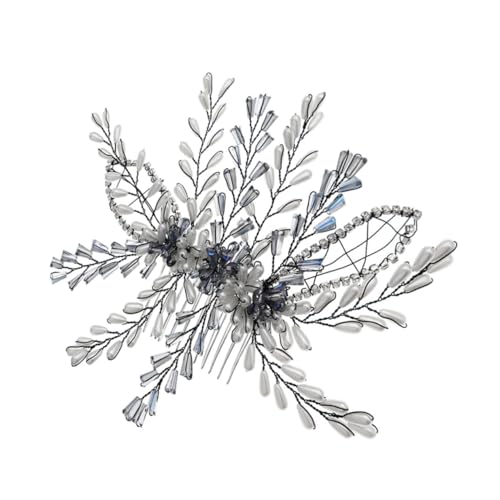 LALADEFIEE Handgefertigter Perlen haarkamm für Frauen Leicht und Elegant Dekorativer Brautschmuck für Hochzeiten und Partys Seitlicher Haarschmuck für Braut und Brautjungfern von LALADEFIEE