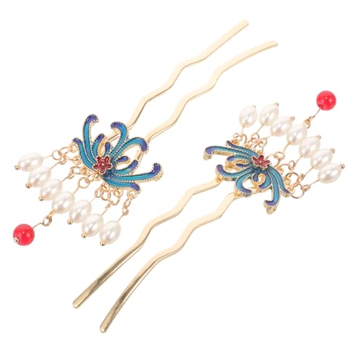 LALADEFIEE Paar Vintage Haarstäbchen Mit Perlen Haarnadeln Im Retro-stil Für Damen von LALADEFIEE
