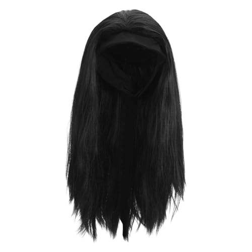 LALADEFIEE Headband-perücke Lang Glatt Synthetisch Hitzebeständig für Damen mit Schwarzem Stirnband Vielseitig Tragbar für Alltag Party Cosplay Bequem und Natürlich Wirkend von LALADEFIEE