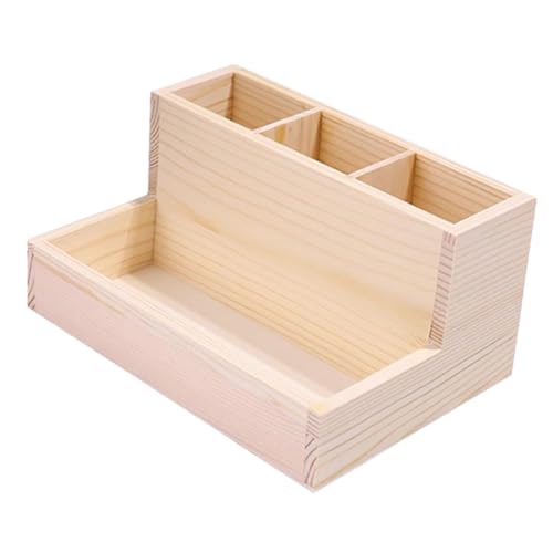 LALADEFIEE Holz Kosmetik Aufbewahrungsbox Mit Deckel Make-up Lagerung Box Organizer Für Schminktische Kommoden Und Schreibtische von LALADEFIEE