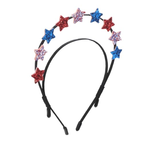 LALADEFIEE Independence Day Star Hairband Doppelschicht Glitzer Sterne Haar Hoop Patriotische Haarbänder Für Feierlichkeiten Party Haarzubehör von LALADEFIEE
