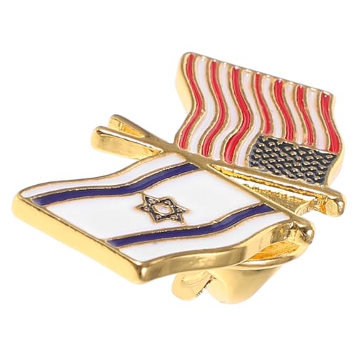 LALADEFIEE Brosche mit Us Flagge und Israel Flagge Metall Anstecknadel Patriotisches Abzeichen für Kleidung und Taschen Dekoratives Zubehör für Festivals und Versammlungen von LALADEFIEE