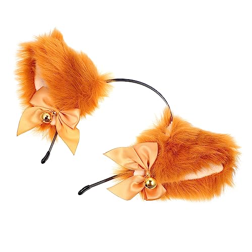 LALADEFIEE Goldene Glocke Katzenohr-stirnband Tier-haarreif Party-kopfschmuck Für Mädchen Junge Mädchen Cosplay Haar-accessoires Mit Plüsch Zeichen von LALADEFIEE