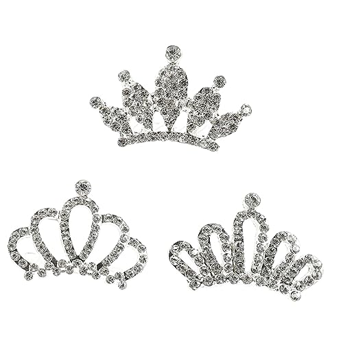 LALADEFIEE Kleines Strass-diadem Haarkamm Für Kinder Mädchen Tiara-kamm Mit Strass Zum Anziehen Geburtstage Weihnachten Fotografie von LALADEFIEE