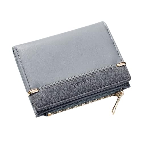 LALADEFIEE Kompakte Damen Geldbörse Mit Reißverschluss Multifunktionale Pu Geldtasche Für Karten Münzen Und Bargeld Stilvolles Und Leichtes Design Blau Für Alltag Und Unterwegs von LALADEFIEE