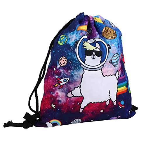 LALADEFIEE Kordelzugbeutel Mit Gedrucktem Alpakamuster Junge Mädchen-Tasche Aus Hochwertigem Material Cartoon-Design Für Partygeschenke Süßigkeiten Und Snacks Schultasche Oder Reisetasche von LALADEFIEE