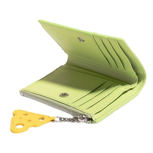LALADEFIEE Damen Geldbörse Eleganter Kurz-Wallet Für Karten Und Münzen Vielseitiges Portemonnaie Matcha Reisen Business Und Alltag von LALADEFIEE