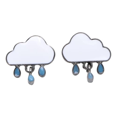 LALADEFIEE Leichte Lady Schmuck Ohrstecker Wolken und Regentropfen Design Niedliche Tropfenohrringe für Damen Ohraccessoires Hypoallergene für Geburtstag und Valentinstag von LALADEFIEE