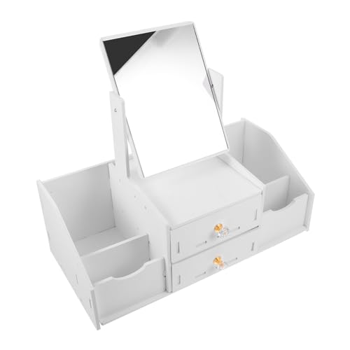 LALADEFIEE Make-up-organizer Aus Glas Holz Und Kunststoff Mit Spiegel Make-up-box Mit Schubladen Für Den Schminktisch LALADEFIEE Make-up-organizer Aus Glas Holz Und Kunststoff Mit Spiegel Make-up-box Mit Schubladen Für Den Schminktisch von LALADEFIEE
