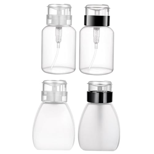 LALADEFIEE Pumpflasche Leer Maniküre Druckflaschen 250ml Leere Pumpflaschen Für Nagellackentferner 250ml Transparente Und Schwarze Flaschen Ideal Für Nagelpflege Und Kosmetikprodukte von LALADEFIEE