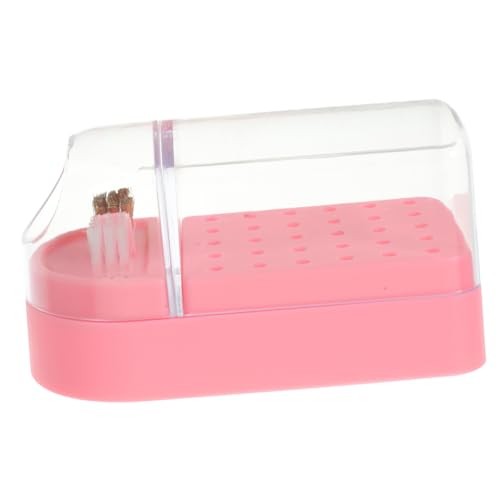 LALADEFIEE Nail Drill Bits Aufbewahrungsbox Transparent Mit Fächern Organizer Für Nagelbohrer Für Professionelle Und Private Maniküre Reinigungspinsel von LALADEFIEE