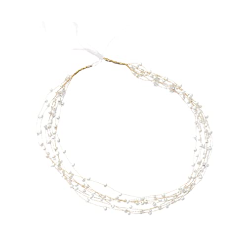 LALADEFIEE Mehrlagiges Perlenstirnband Für Hochzeit Strapazierfähiger Draht Formbar Elegantes Haarschmuck Für Damen von LALADEFIEE