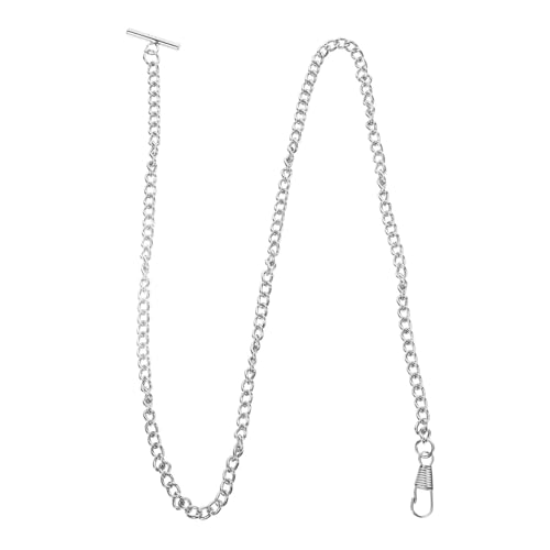 LALADEFIEE Metall Taschenuhrketten Vintage Stil T-Steg-Schnalle Jeans-gürtelketten Für Männer Frauen Silber Uhrenhalter Gürtel Und Taschenschmuck Schlüsselanhänger von LALADEFIEE