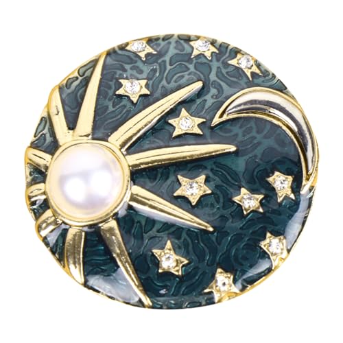 LALADEFIEE Milky Way Brosche Mond Design Legierung mit Perlen Vielseitige Anstecknadel für Kleider Jacken Taschen Party und Hochzeitsaccessoire Damen von LALADEFIEE